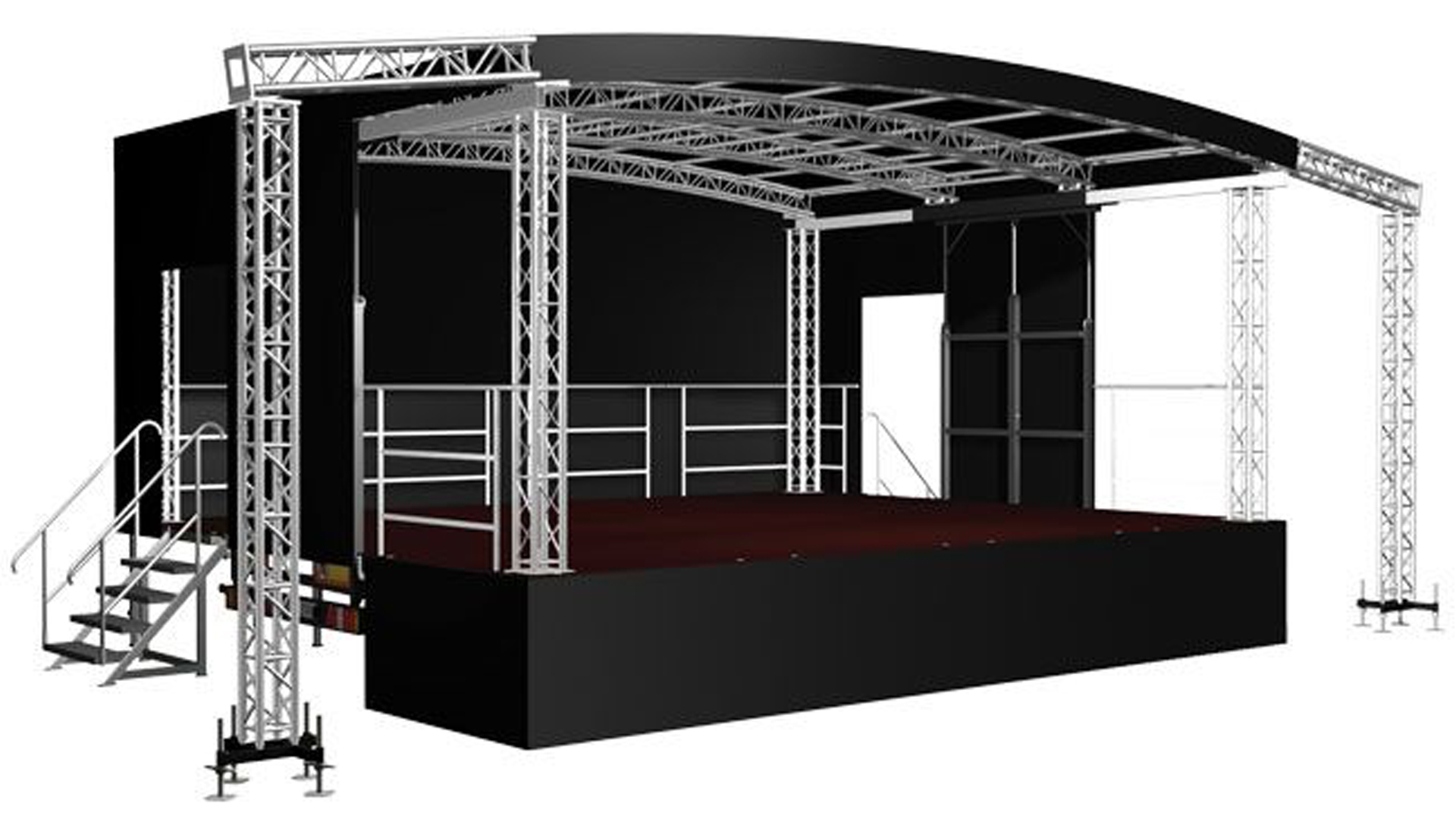 Hire mobile outdoor event trailer canopy truss stage in Carmarthenshire, Pembrokeshire, Cardiff, Newport, Swansea, Ceredigion, South West Wales.