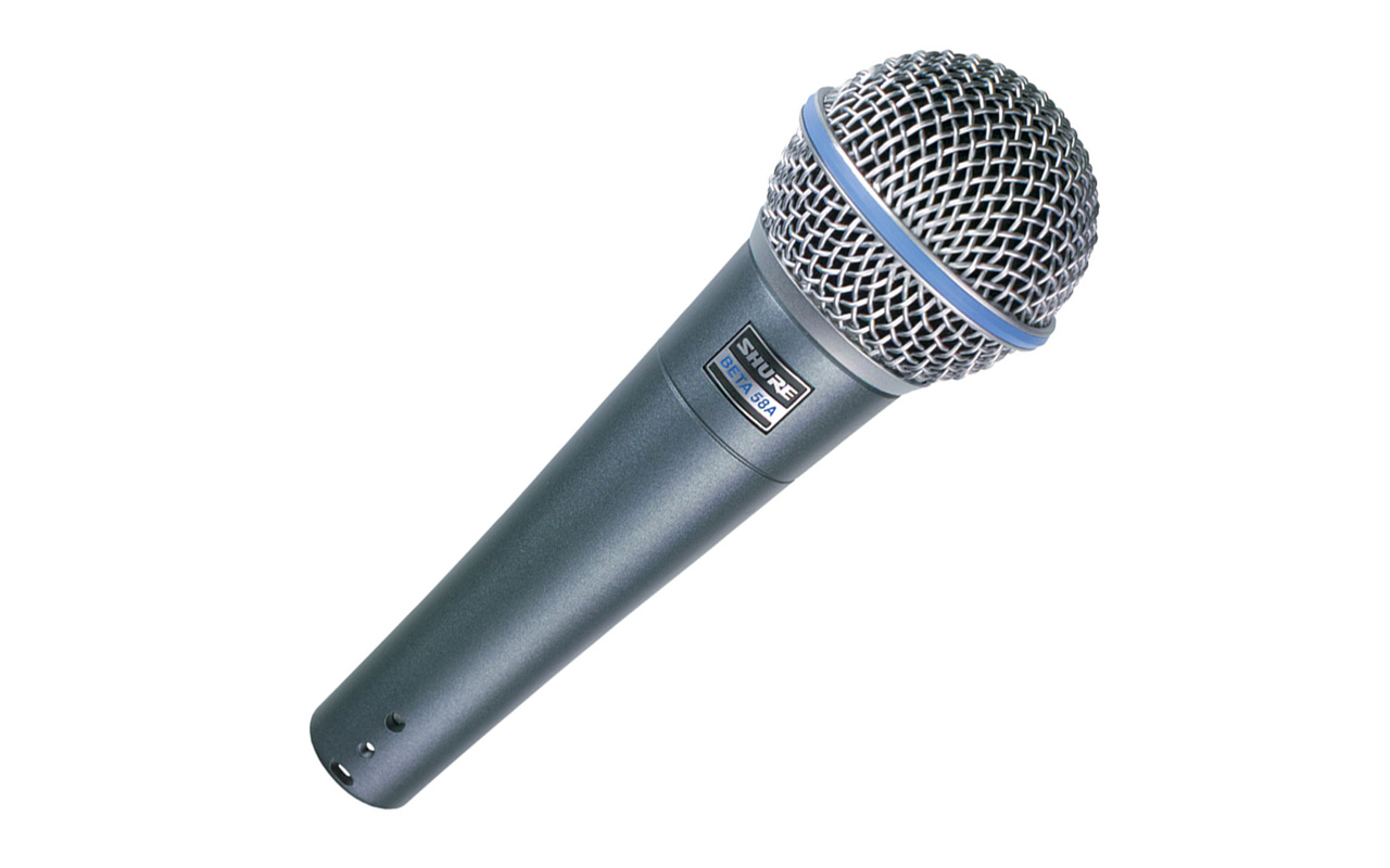 Hire Shure Beta 58A vocal microphone in Cardiff, Newport, Swansea, Carmarthenshire, Pembrokeshire & South West Wales