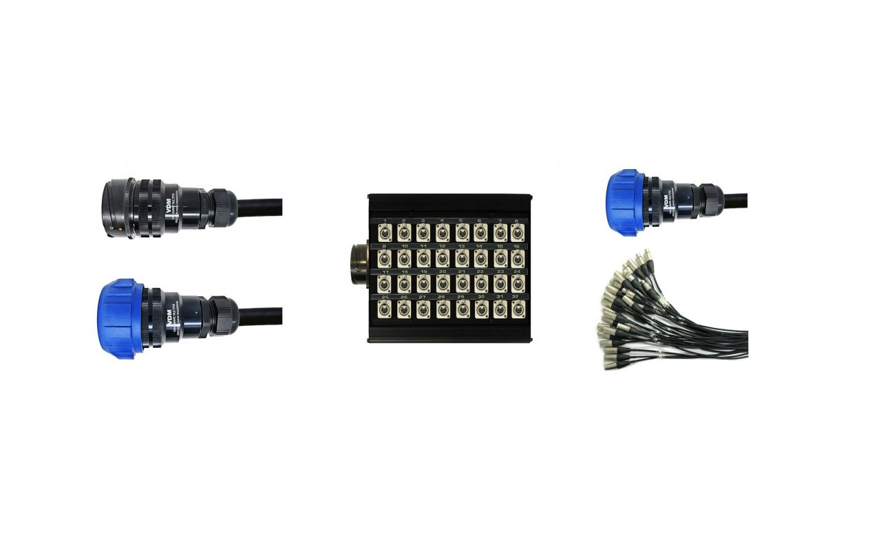 Hire Van Damme 32 channel stagebox multipin system in Cardiff, Newport, Swansea, Carmarthenshire, Pembrokeshire & South West Wales